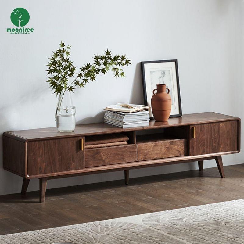 Wave Pattern Front TV Console for Modern Hotels & Designer Villas | Moontree