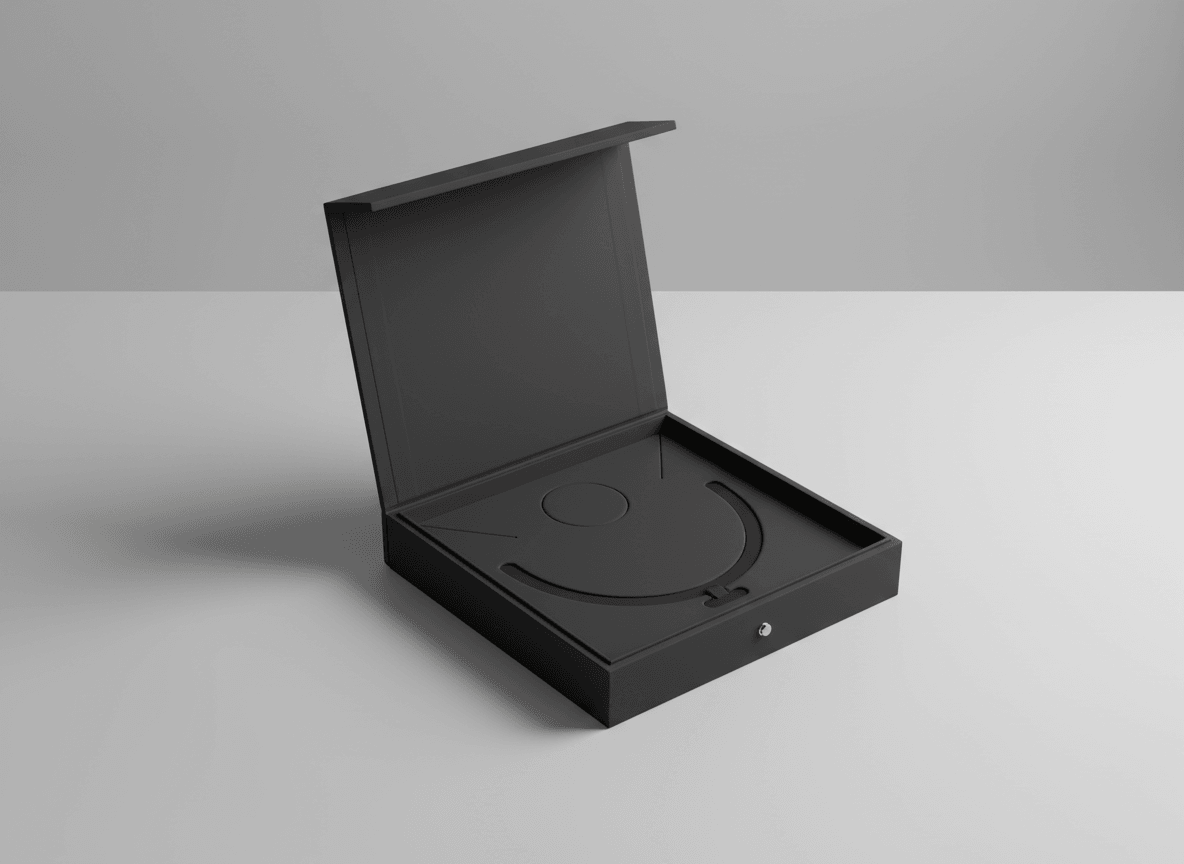 magnetic book style jewelry box with EVA foam insert for necklace packaging