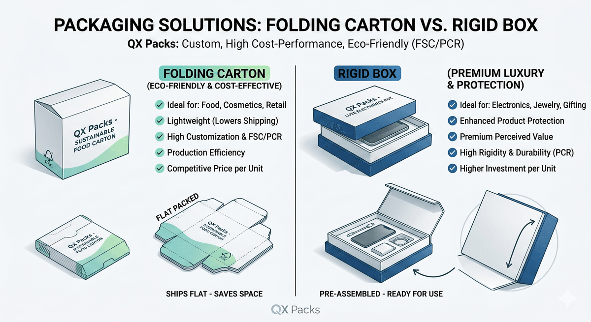 folding boxes vs rigid boxes for small batch packaging startups
