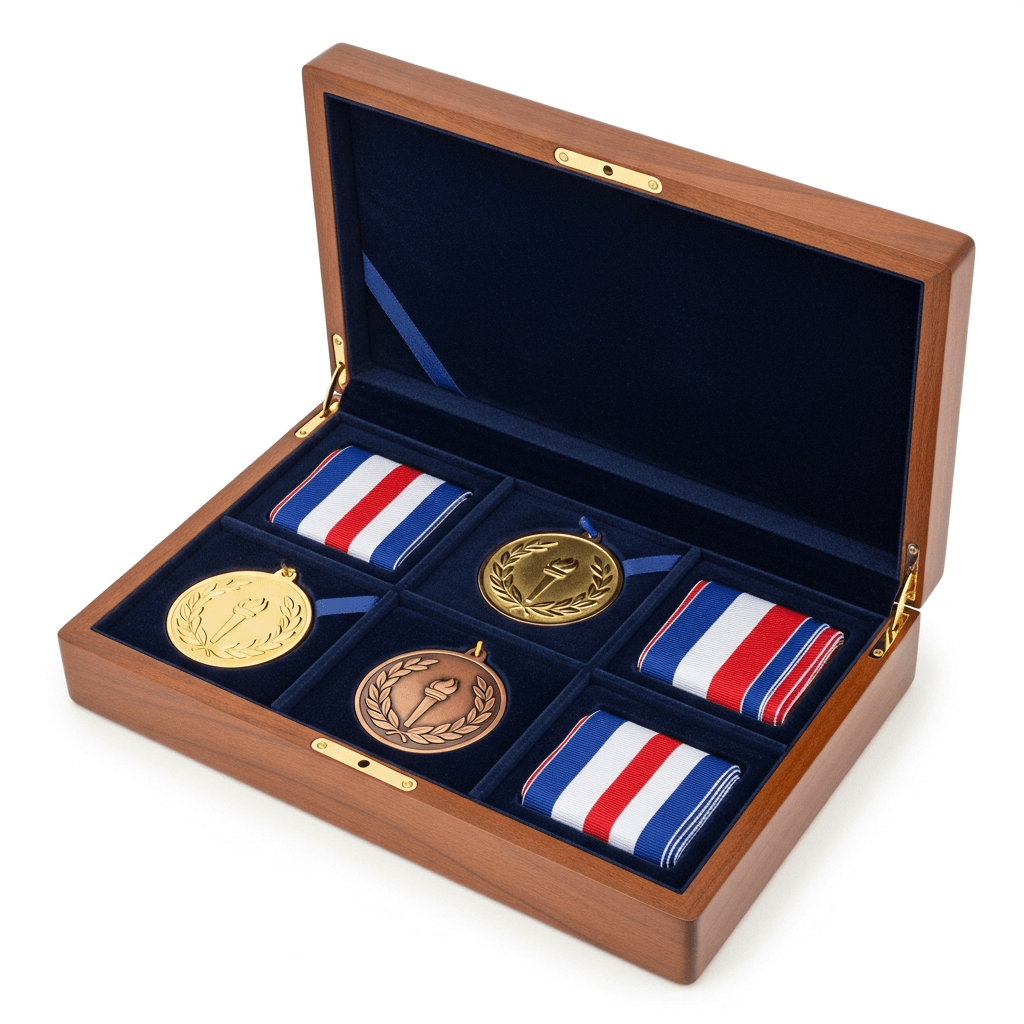 Sports event medal boxes for competitions and tournaments