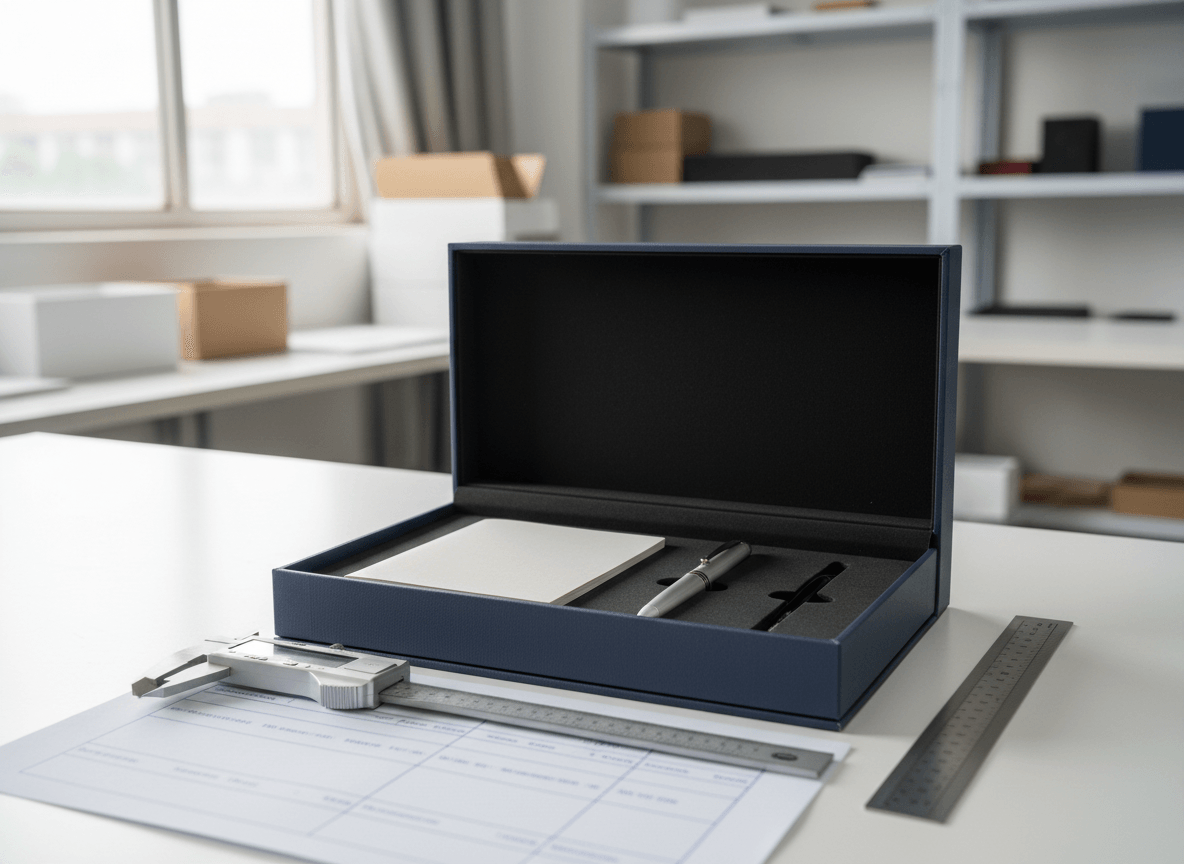 Measuring passport and pen size before asking for a packaging insert quote