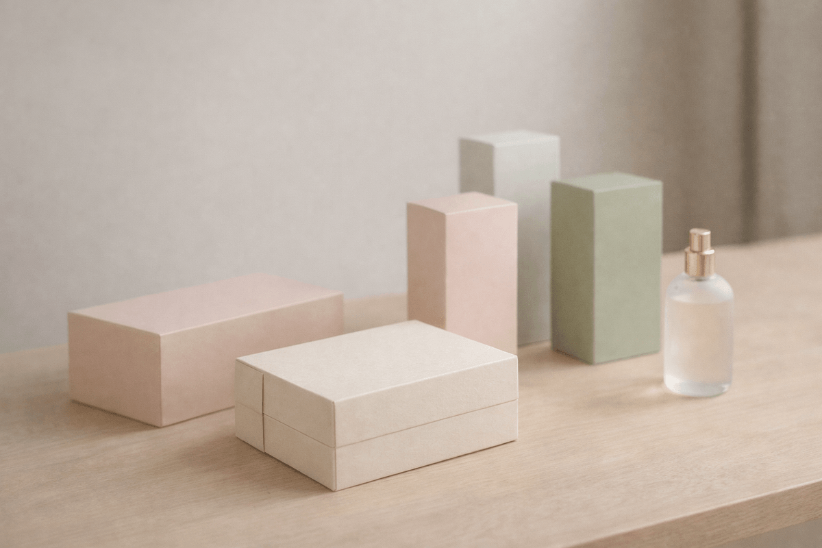 Premium cosmetics packaging boxes with luxury finishes for shelf impact and unboxing