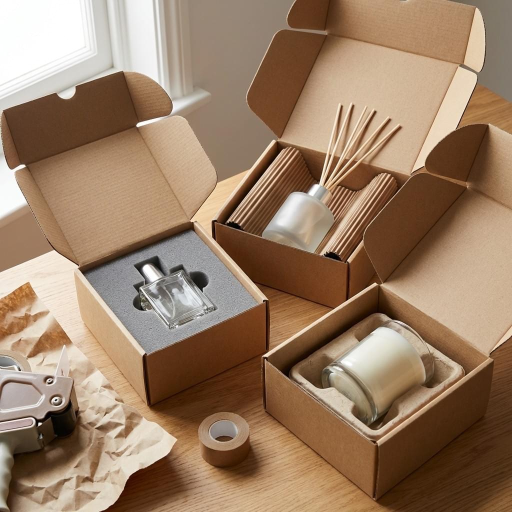 Custom inserts for fragrance packaging (EVA/foam/paper pulp) to protect glass bottles and diffusers | QX Packs