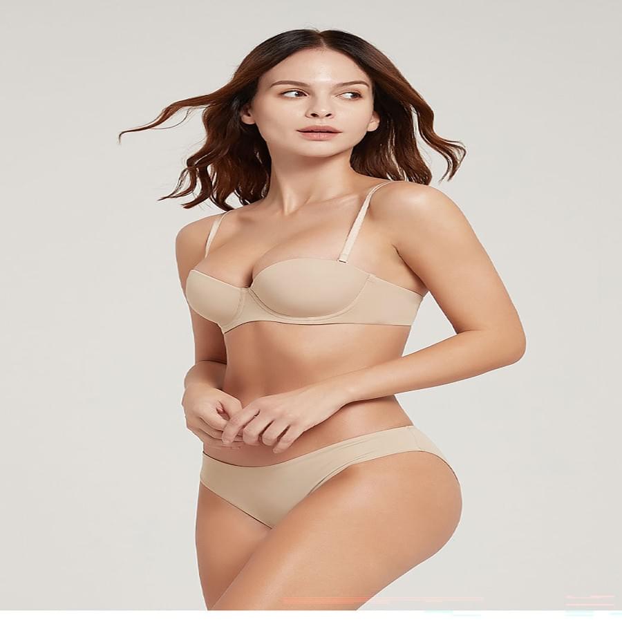 Women's Seamless Jelly  Bra Wireless Bra Full Bust Push-Up Bra With Side Coverage