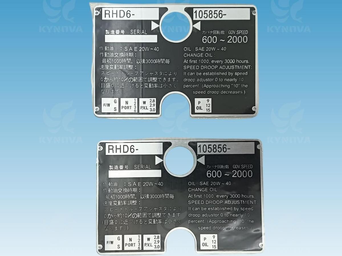 ZEXEL RHD6/10 name plate