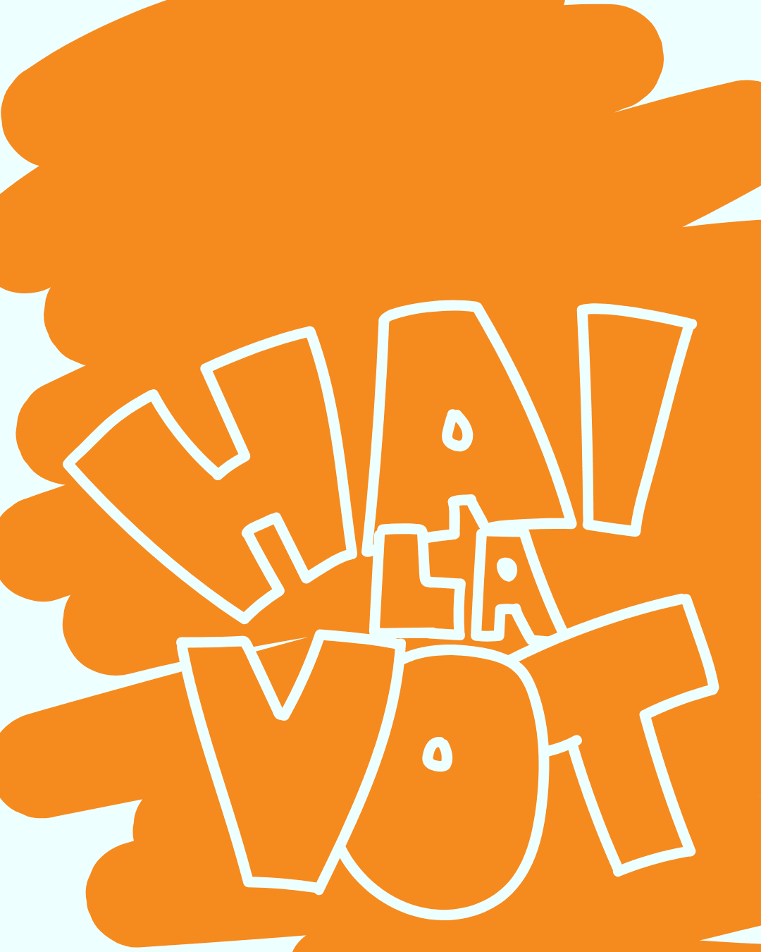 Fundal portocaliu cu text Hai la Vot