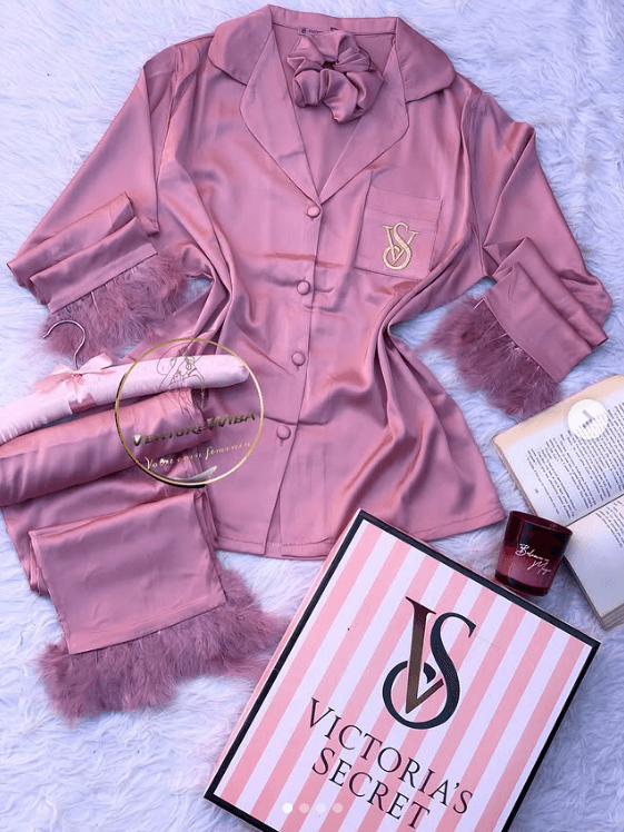 Victoria secret Rose Élégance – Ensemble Nuit Chic 