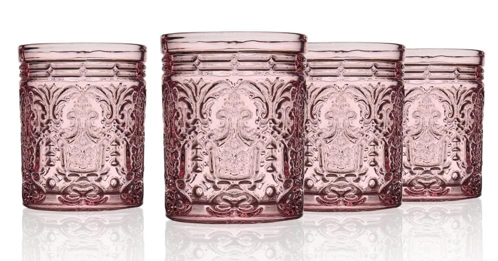 Set of 5 Vintage Pink Floral Dinner Plates