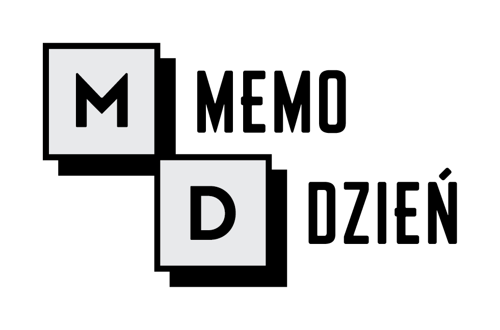 Wyróżnione litery M i D przypominające kafelki z gier słownych (np. Scrabble). Obok napis Memo Dzień