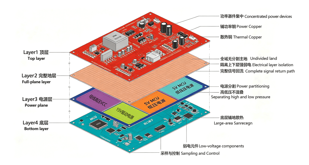 Schematic-diagram-of-a-4-layer-PCB-for-a-refrigerator's-variable-frequency-electronic-control-system.