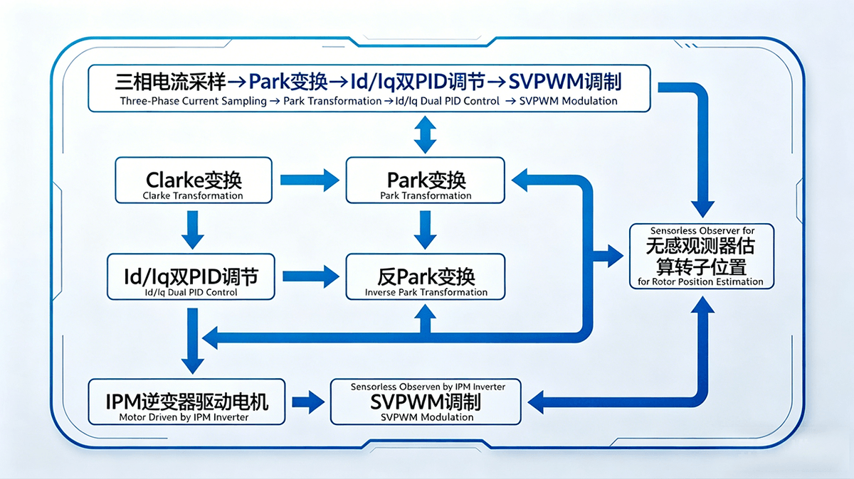 Flowchart of Sensorless FOC Vector Control 