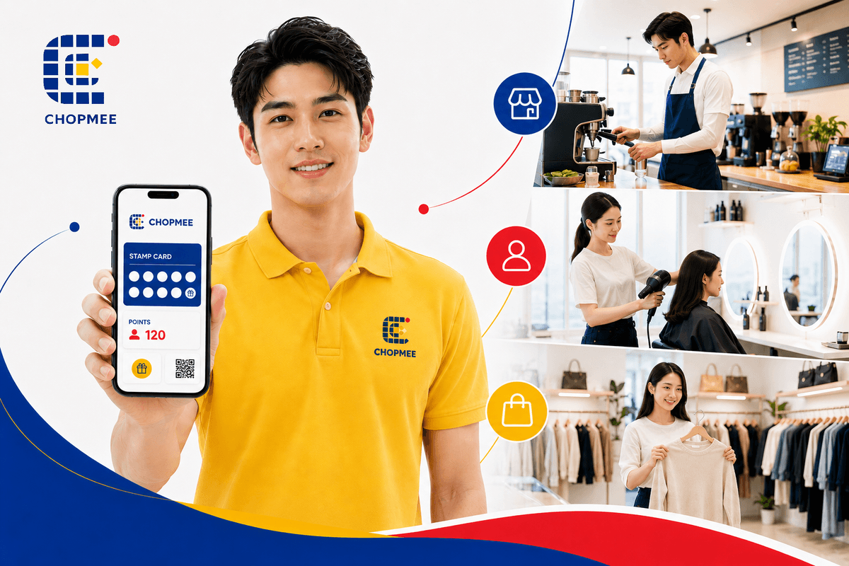 Explore our membership management system, allowing you to easily manage customers and promotional activities! Enhancing merchant efficiency electronic stamp solution HOPMEE is a system specifically designed for small and medium-sized merchants for electronic stamps and membership management. Through a mobile app and electronic wallet, it replaces traditional paper stamp cards, automatically recording consumption, collecting stamps, and providing feedback. Merchants can instantly view member data, set up promotional activities, and increase customer retention and stable cash flow. Website style requirements: modern technological feel, concise, with a professional SaaS atmosphere. Targeting small and medium-sized merchants in Hong Kong and Asia. The language should be professional yet friendly, emphasizing "electronic stamps," "membership system," "data management," and "increasing repeat customers." Color scheme: deep blue #0004C9 as the main color, white #FFFFFF as the background; red #E5352C for key buttons; yellow #FAE100 as a reward accent. The layout should be clear, with white space, easy to read, feeling like an international technology company rather than a traditional printing or paper stamp industry. Suitable for B2B merchants to browse, user experience should be clear and direct. Explore our membership management system, allowing you to easily manage customers and promotional activities! Enhancing merchant efficiency electronic stamp solution HOPMEE is a system specifically designed for small and medium-sized merchants for electronic stamps and membership management. Through a mobile app and electronic wallet, it replaces traditional paper stamp cards, automatically recording consumption, collecting stamps, and providing feedback. Merchants can instantly view member data, set up promotional activities, and increase customer retention and stable cash flow. Website style requirements: modern technological feel, concise, with a professional SaaS atmosphere. Targeting small and medium-sized merchants in Hong Kong and Asia. The language should be professional yet friendly, emphasizing "electronic stamps," "membership system," "data management," and "increasing repeat customers." Color scheme: deep blue #0004C9 as the main color, white #FFFFFF as the background; red #E5352C for key buttons; yellow #FAE100 as a reward accent. The layout should be clear, with white space, easy to read, feeling like an international technology company rather than a traditional printing or paper stamp industry. Suitable for B2B merchants to browse, user experience should be clear and direct.