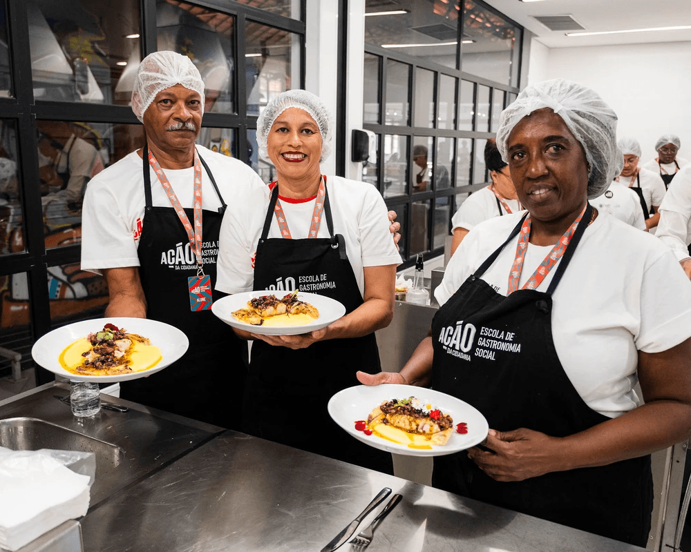 Alunos da Escola de Gastronomia Social da Ação da Cidadania. Foto: Thiago Simão.