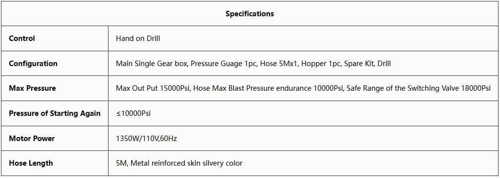 DN-999 (L) Dual Injection Pump: 2:1 Grouting Pump