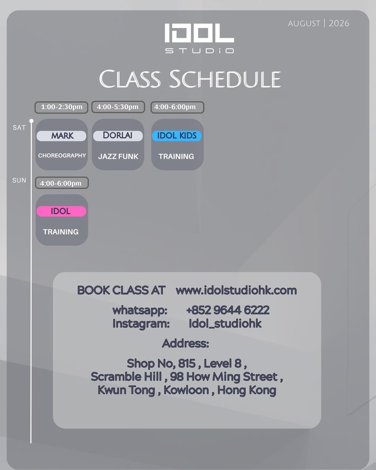 Become a member of us, let us together pursue your stage dream, obtain professional guidance and unlimited support. In IDOL STUDIO cultivate your dance talent Combining Hong Kong's local characteristics, and emphasizing the dual core of "dance teaching" and "idol cultivation", helps you stand out in competition.
IDOL STUDIO — Hong Kong's stage starting point, from dance steps to starlight.
We are not just a dance classroom, but also an incubation base for nurturing future stage stars. Located in Hong Kong, IDOL STUDIO focuses on transforming dance passion into professional strength, providing a comprehensive "idol cultivation system" for students aspiring to step into the spotlight. From basic dance steps to stage charisma, we accompany you every step of the way, allowing your idol dream to take root and bloom here.