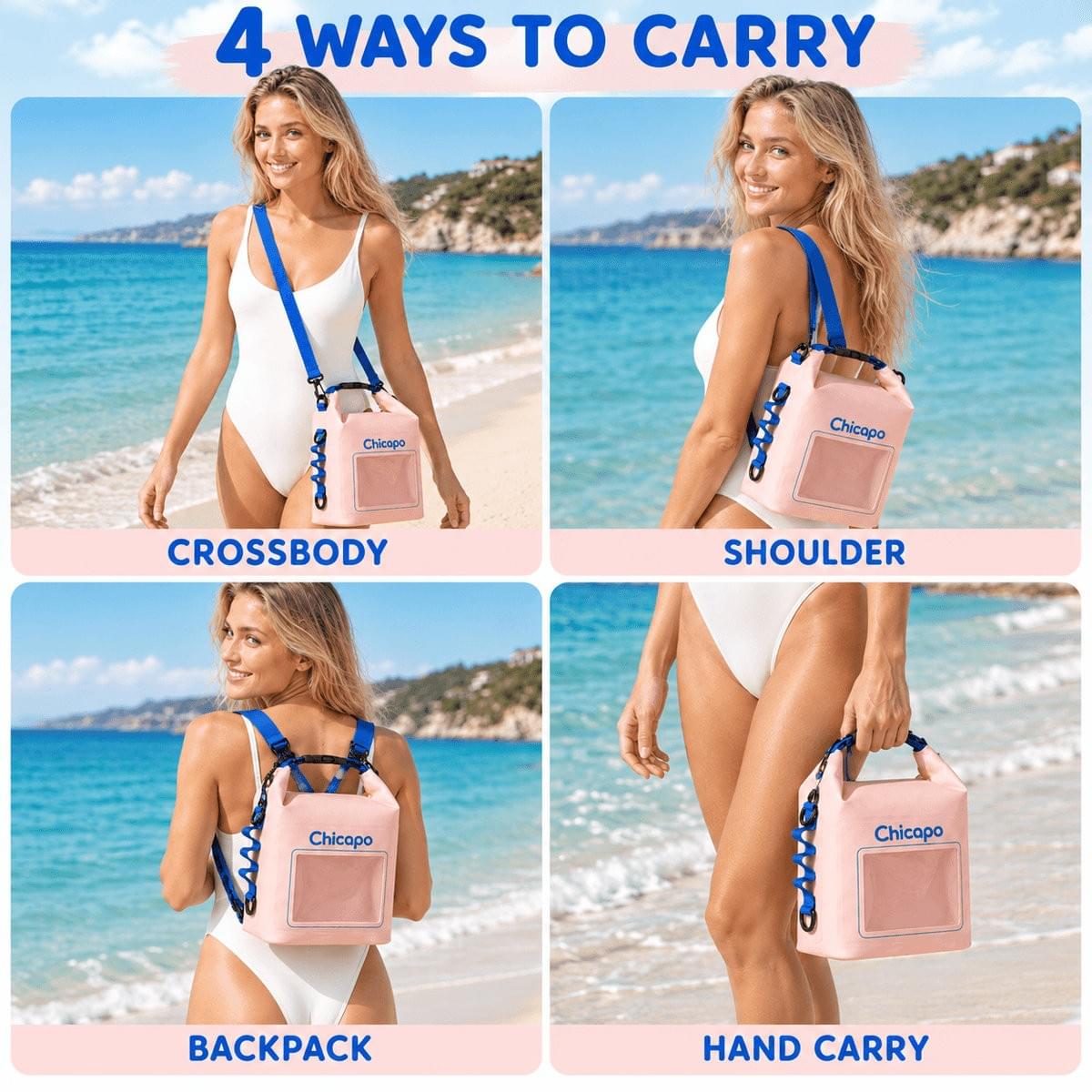 Chicapo Dry Bag Waterproof Backpack with Phone Screen 10L