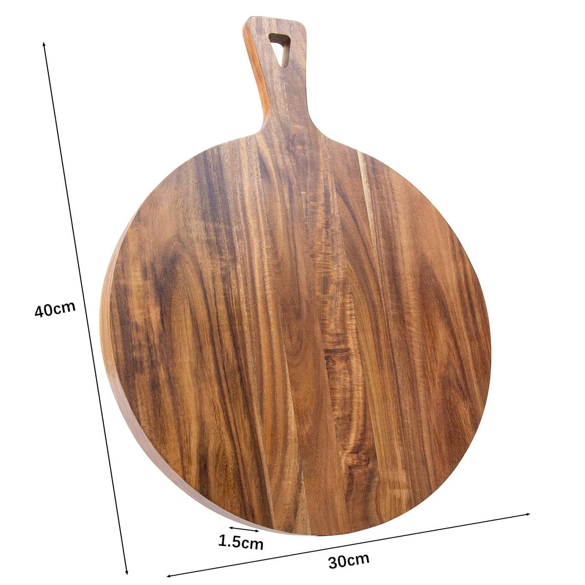 Pizza board [in stock] pizza cutter, steak tray, acacia wood cutting board, round, thickened, baked