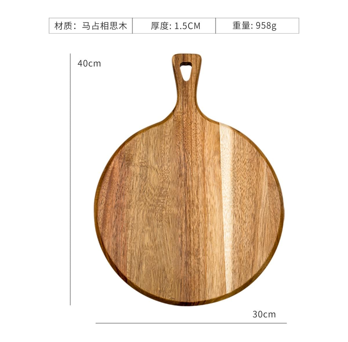 Pizza board [in stock] pizza cutter, steak tray, acacia wood cutting board, round, thickened, baked