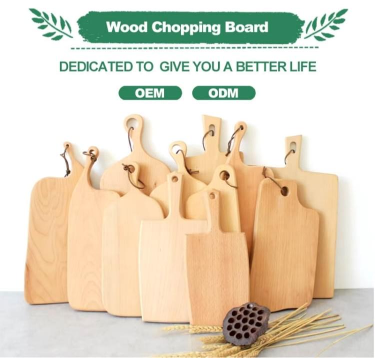 6_7_8_9_10_11_12 Inch Custom Durable Round Wooden Pizza Paddle Serving Tray Wooden Cutting Board - B