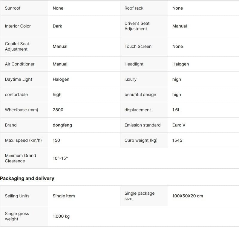 Dongfeng Mini MPV Cars Forthing M5 Directly Supplied China New M5 MPV Light Interior Single R15