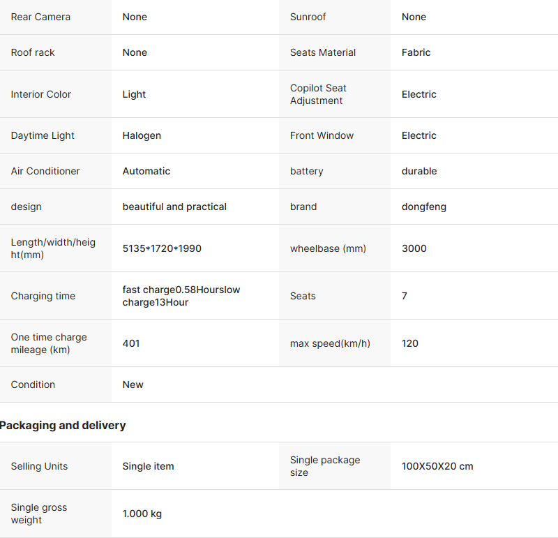 Dongfeng New Model M5 EV Green Power Electric MPV High Quality 450 Long Range Van With Best Seller O