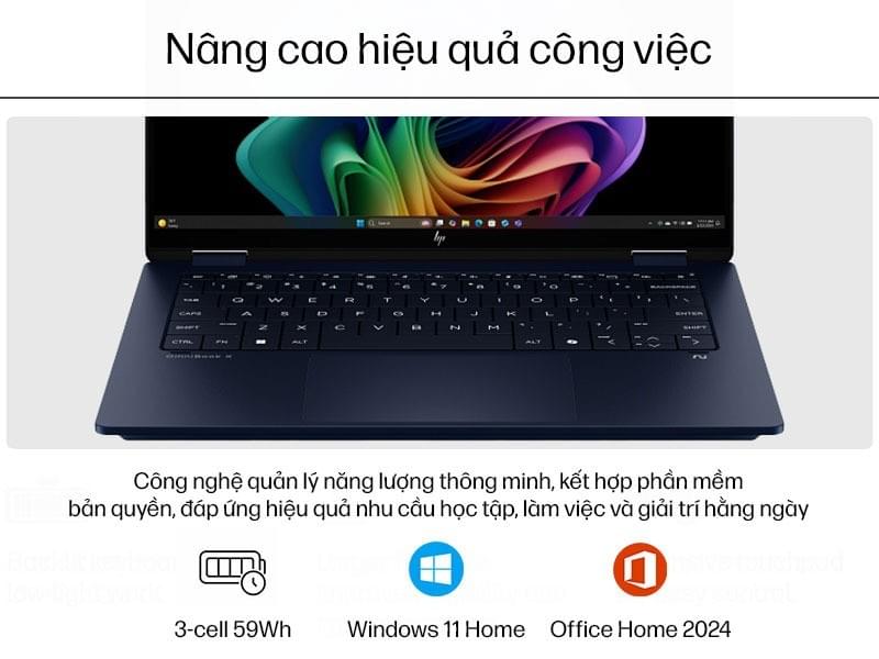 [SieuthiMediaMart] Laptop HP OmniBook X Flip 14-fm0088TU BZ7Q2PA _Ultra 5-226V_16GB_512GB _14_2K Tou