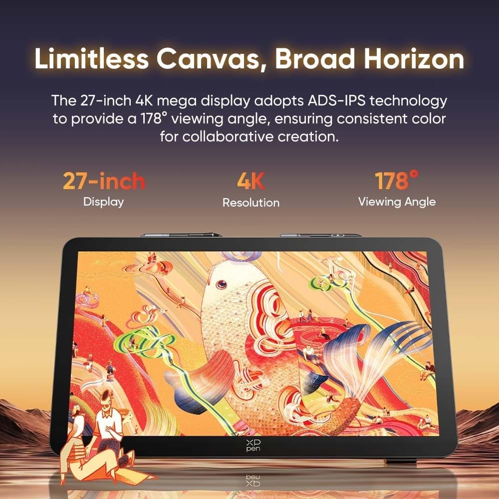 XPPen Artist Pro 27 (Gen 2) Màn hình vẽ Màn hình bút 4K với tốc độ làm mới & chức năng cảm ứng 120HZ
