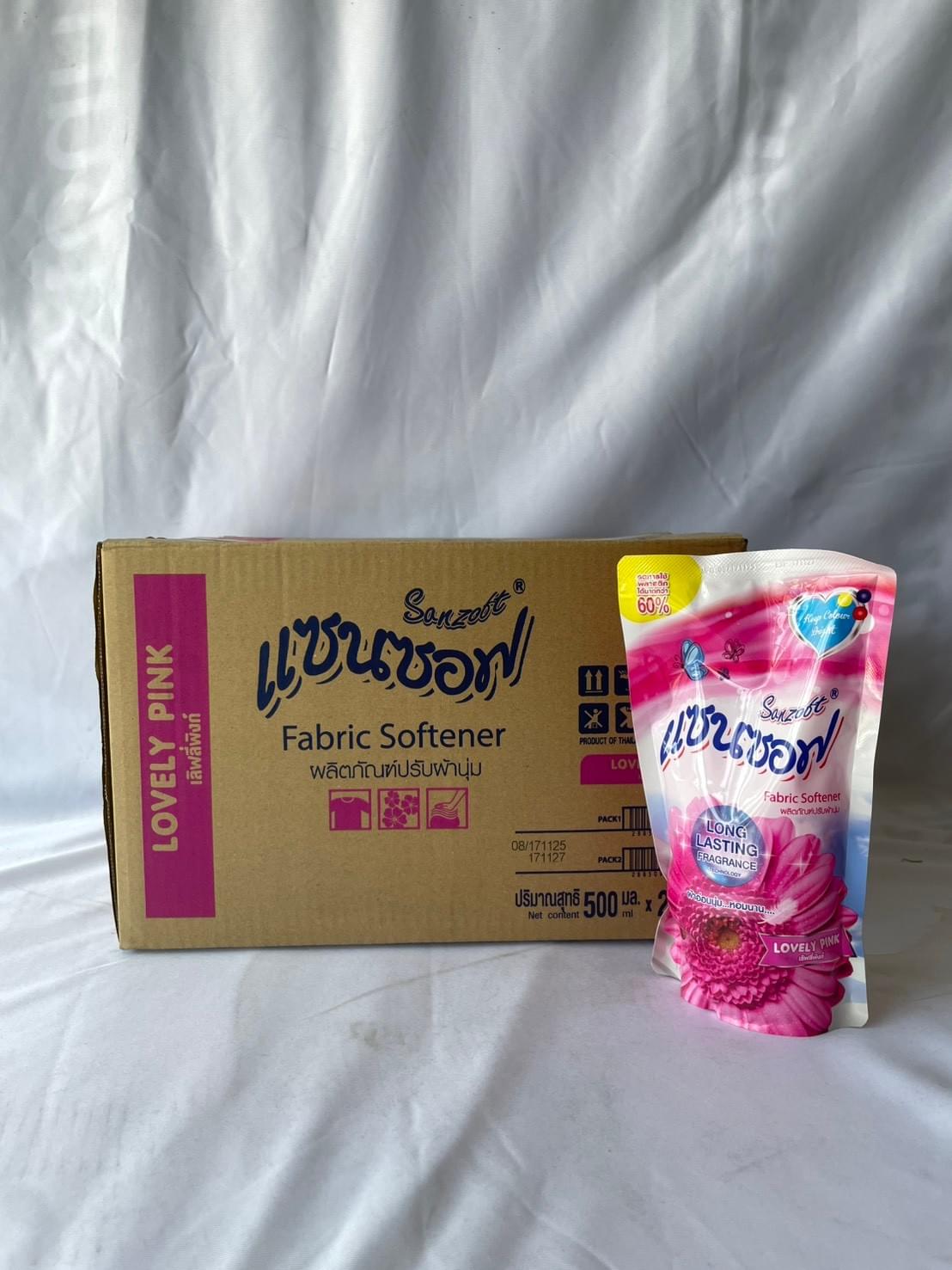 น้ำยาปรับผ้านุ่มแซชชองW 500มล. 1*2 สีชมพู