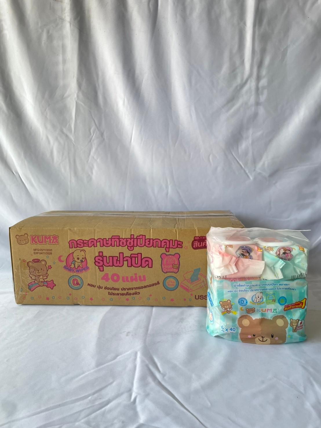 กระดาษทิชชู่เปียกคุมะ Kuma 40 แผ่น (ลัง)