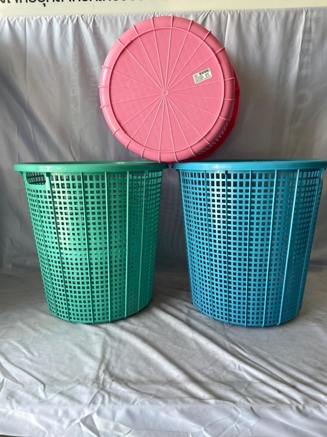 221-K ตะกร้ากลมจัมโบ้ สีหวาน 43*43*44cm. (18)