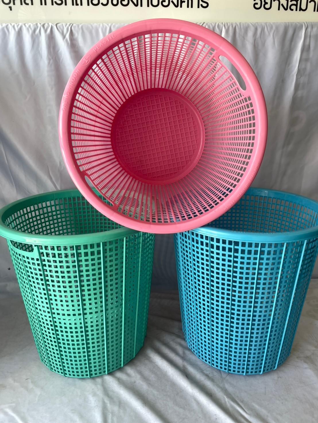 221-K ตะกร้ากลมจัมโบ้ สีหวาน 43*43*44cm. (18)