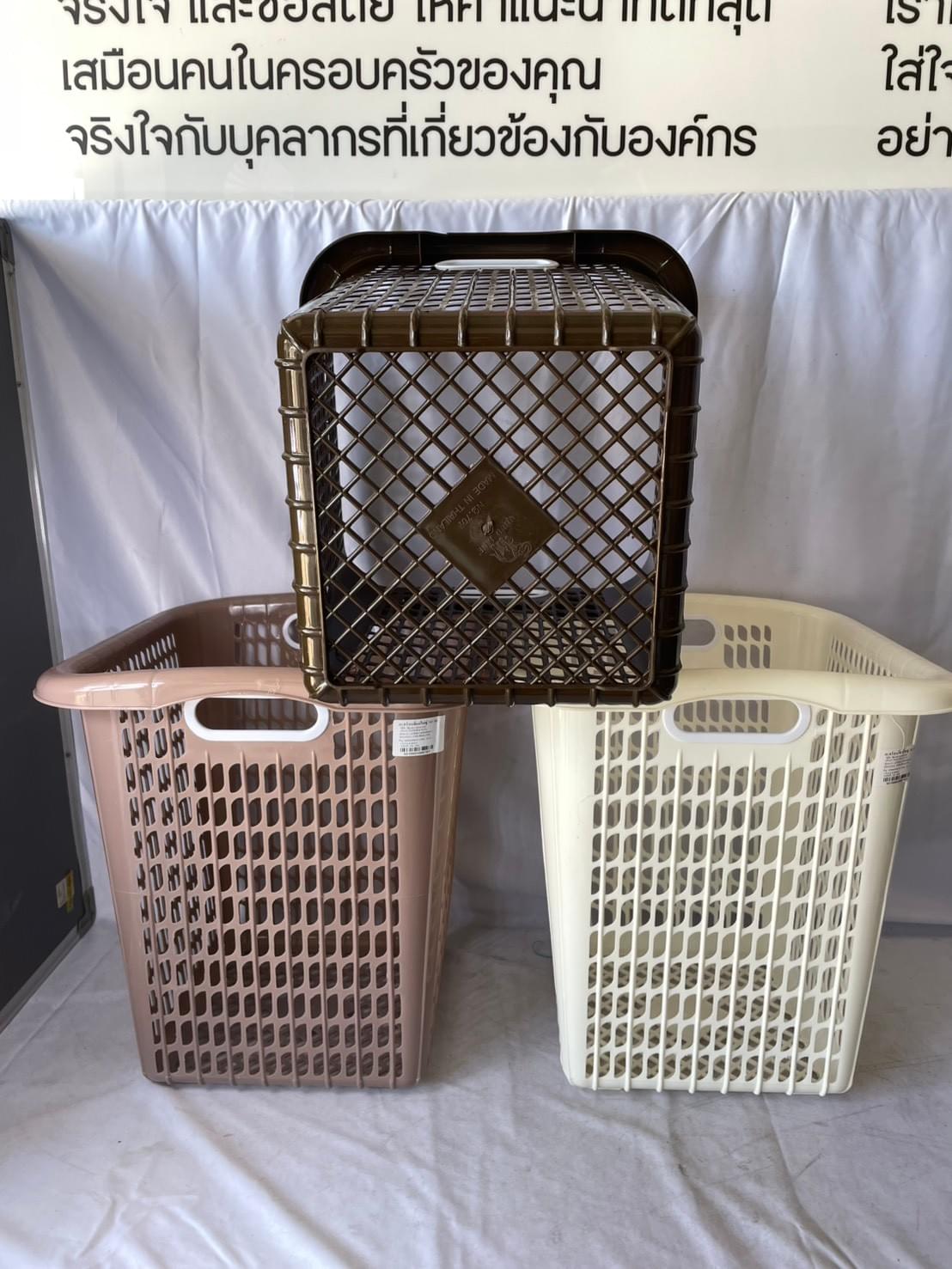 707-M ตะกร้าผ้าทรงสูง สีเบอร์กันดี
