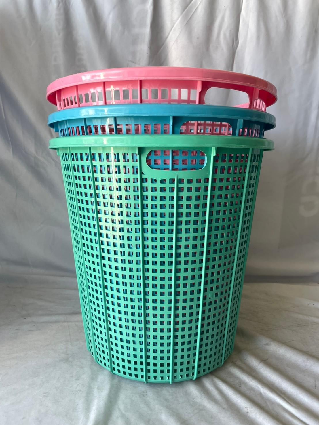 221-K ตะกร้ากลมจัมโบ้ สีหวาน 43*43*44cm. (18)