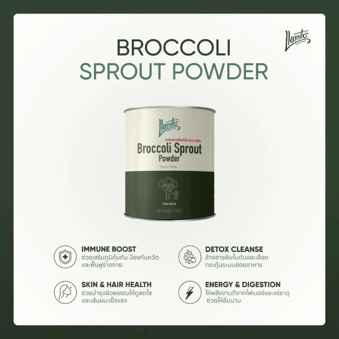 Llamito ผงต้นอ่อนบร็อคโคลี่ ( Broccoli Sprout Powder) ขนาด 250g