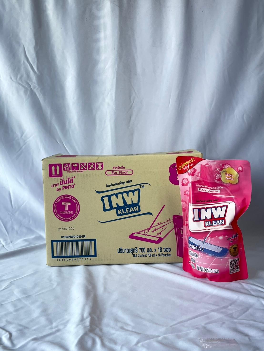 น้ำยาดูพื้น INW KLEAN ชมพู Sofia 700 มล.1083001