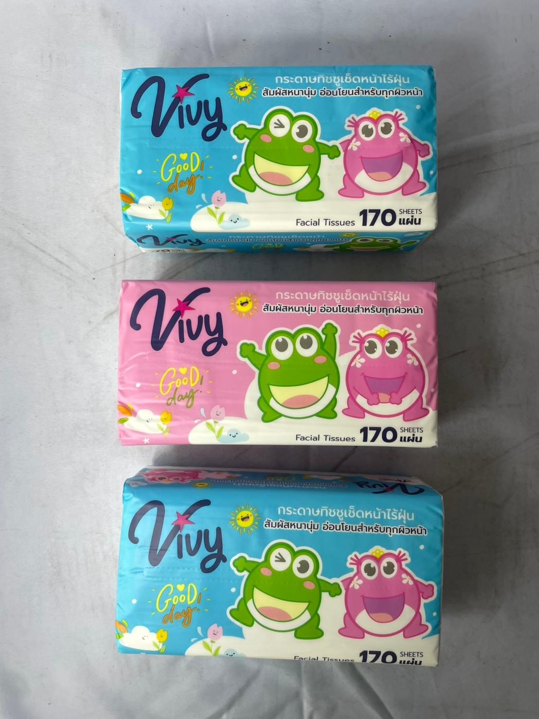 กระดาษทิชชู่ Vivy Junior goodday 170 แผ่น-ลัง 1012010