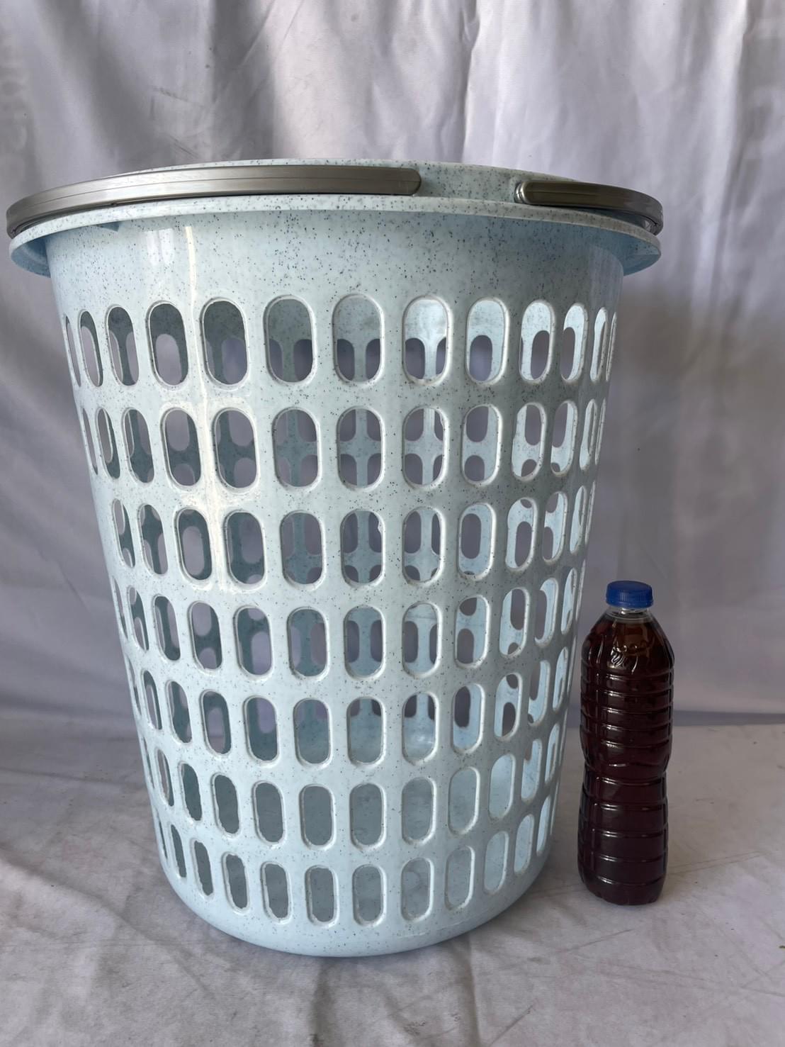 สินค้า,รายละเอียด 272 ตะกร้าหูหิ้ว แอบบา สีฟ้าหม่น 45.4*45.5*50cm.(18)