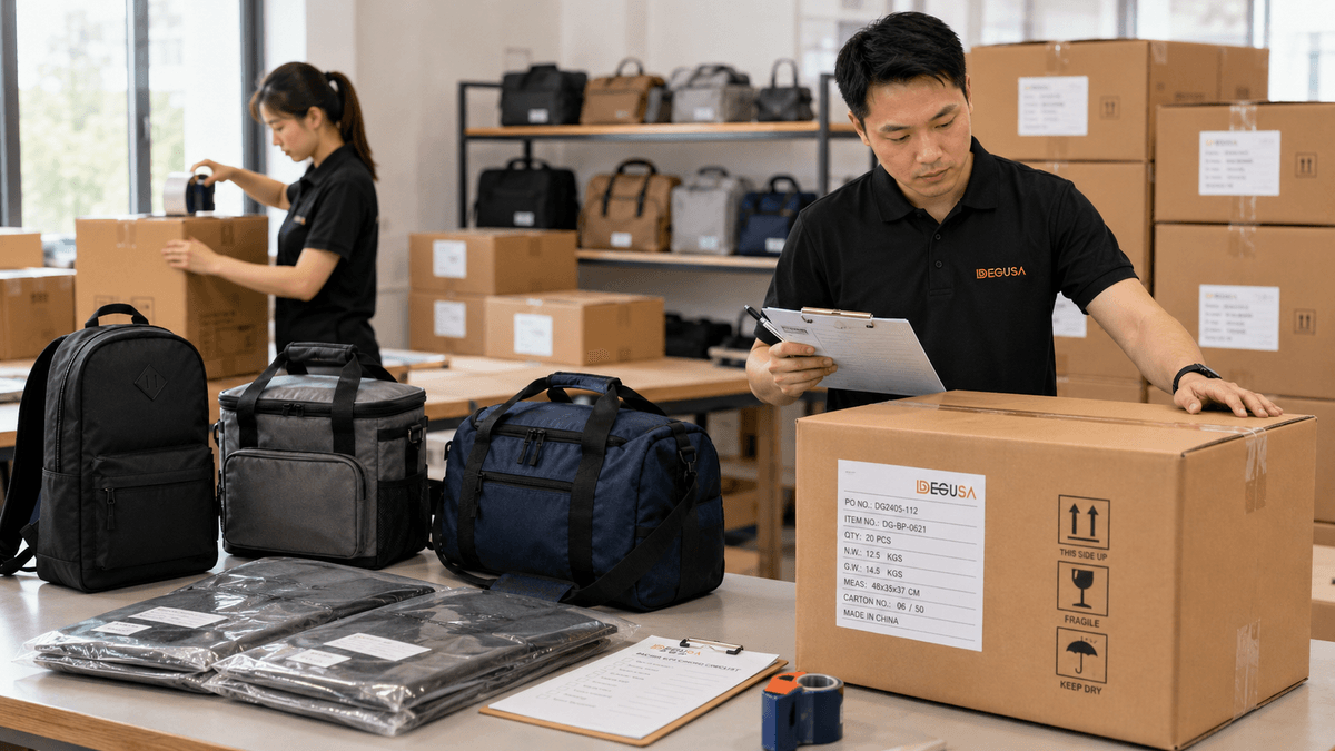 Quality follow-up for custom bags before shipment