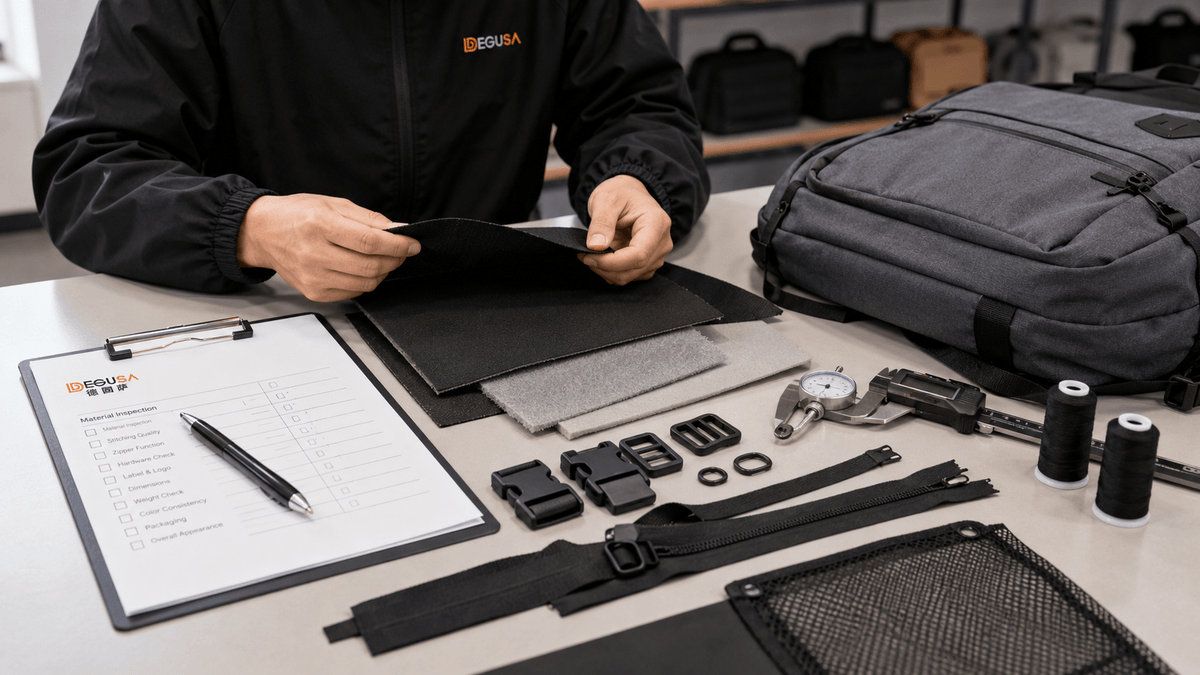 Custom bag sample checking before bulk production