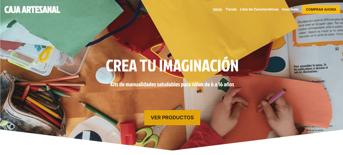 Plantilla de caja de manualidades de Strikingly