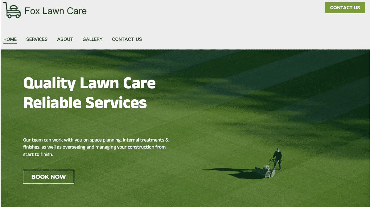 Plantilla de empresa de paisajismo de Strikingly