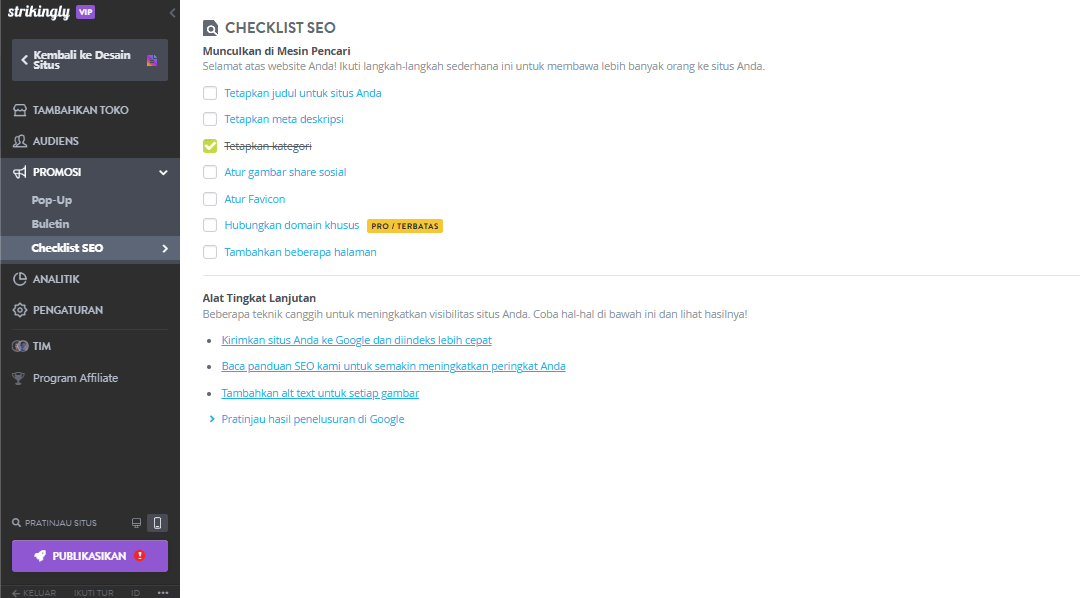 Jual Pakaian Desainer Secara Online - Menggunakan Fitur Pemasaran Strikingly