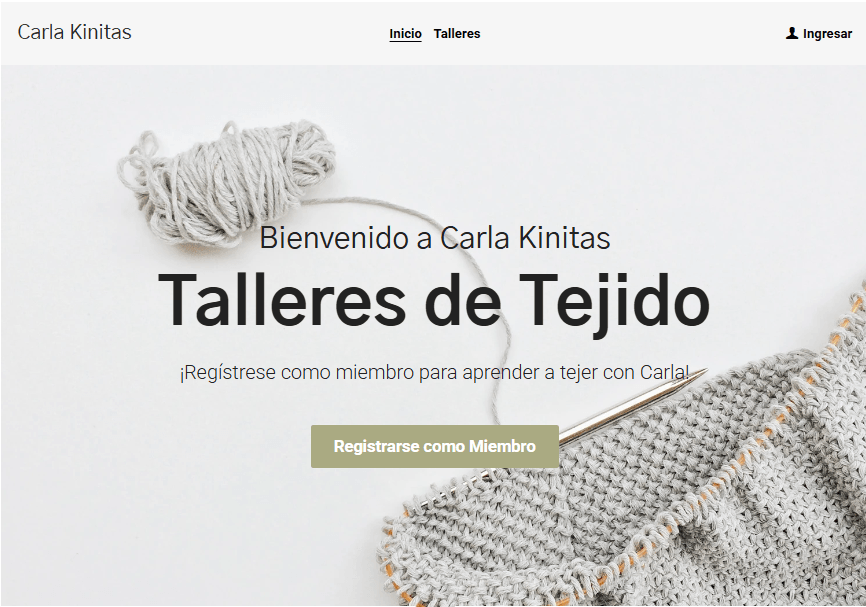 Plantilla Carla Knits de Strikingly