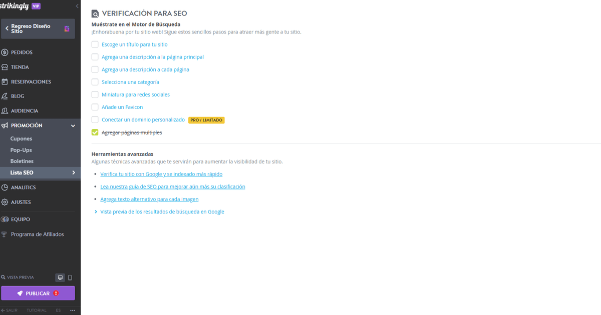 Lista de verificación SEO sorprendente
