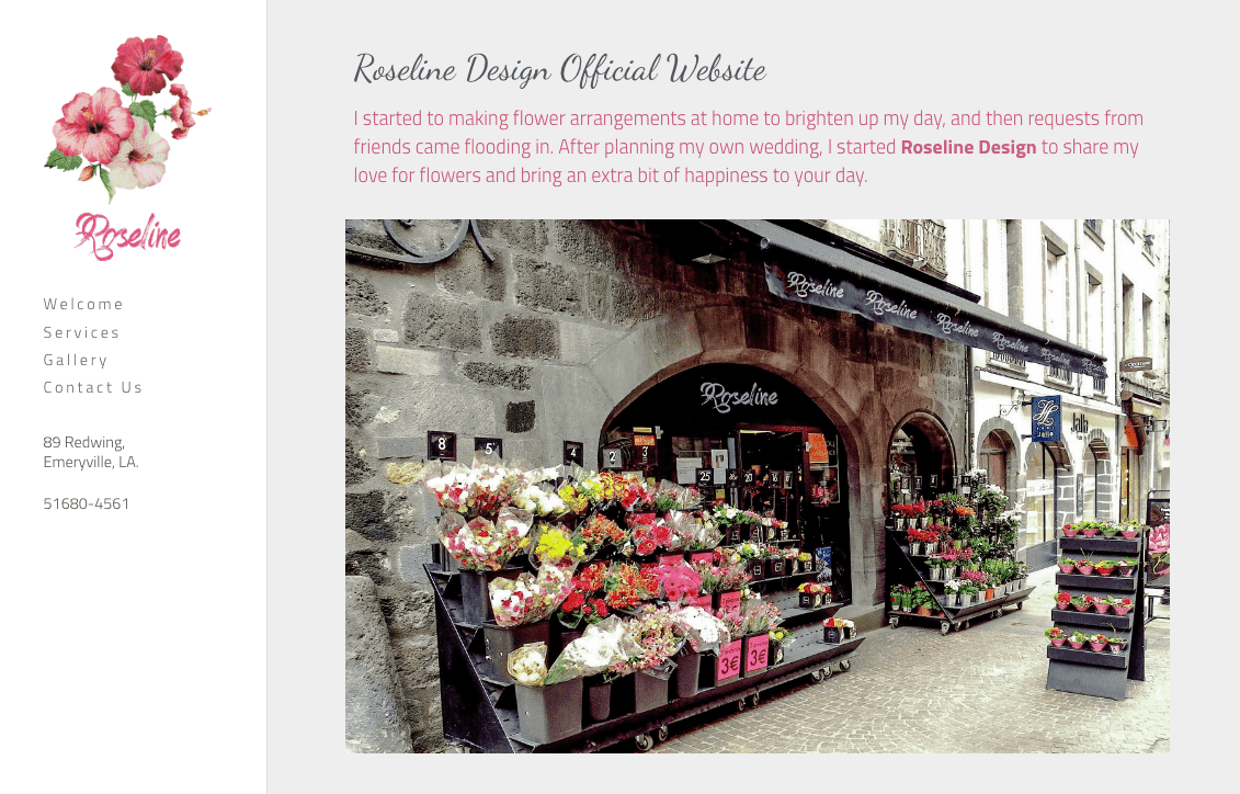 Plantilla Roseline de Strikingly