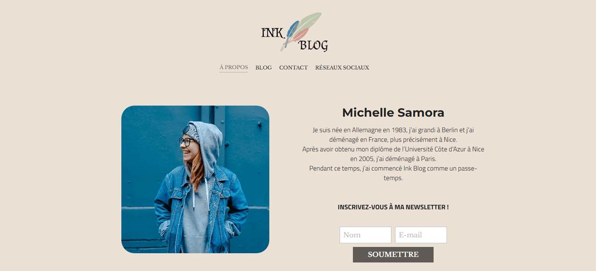 Modèle de blog Ink
