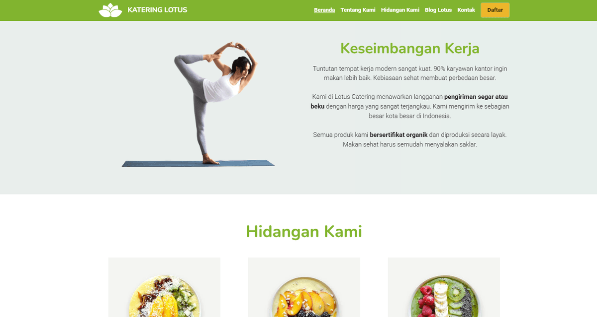 Templat Lotus dari Strikerly