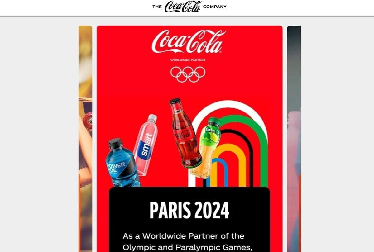 Diseño de la página de inicio de Coca Cola