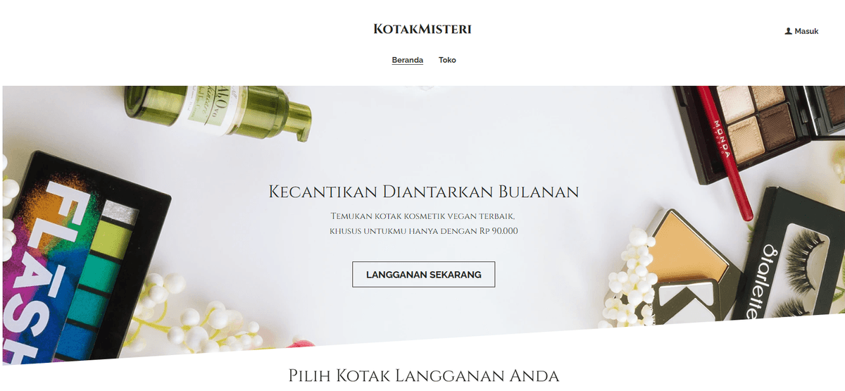 Templat Kotak Misteri dari Strikenly