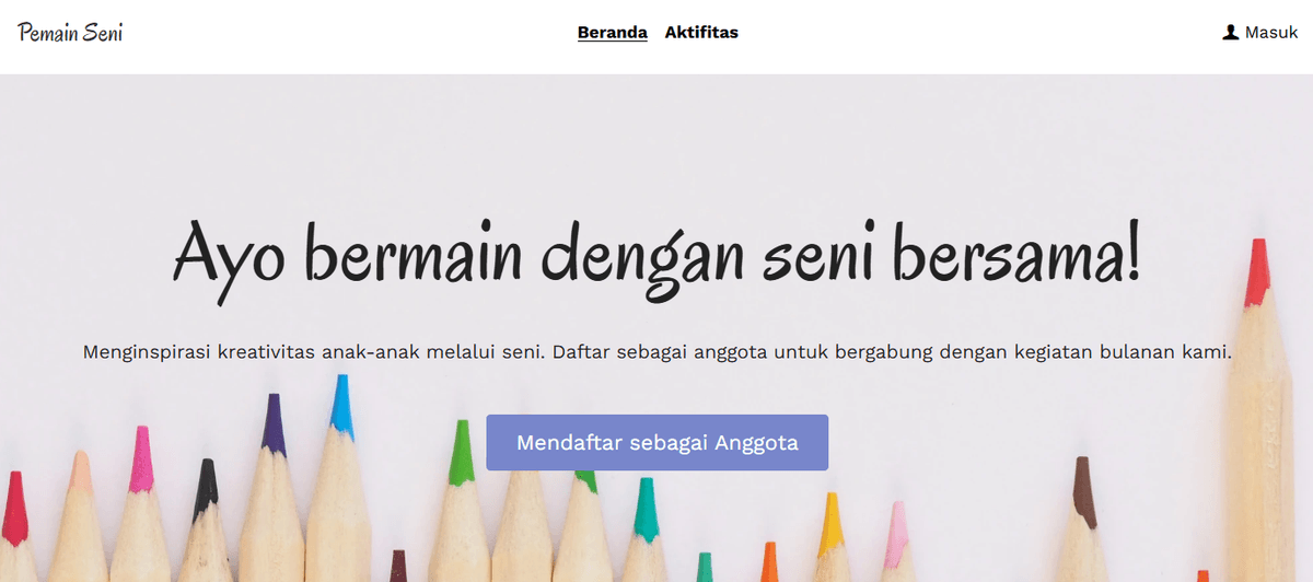 Mari Berkreasi! Template dari Strikingly